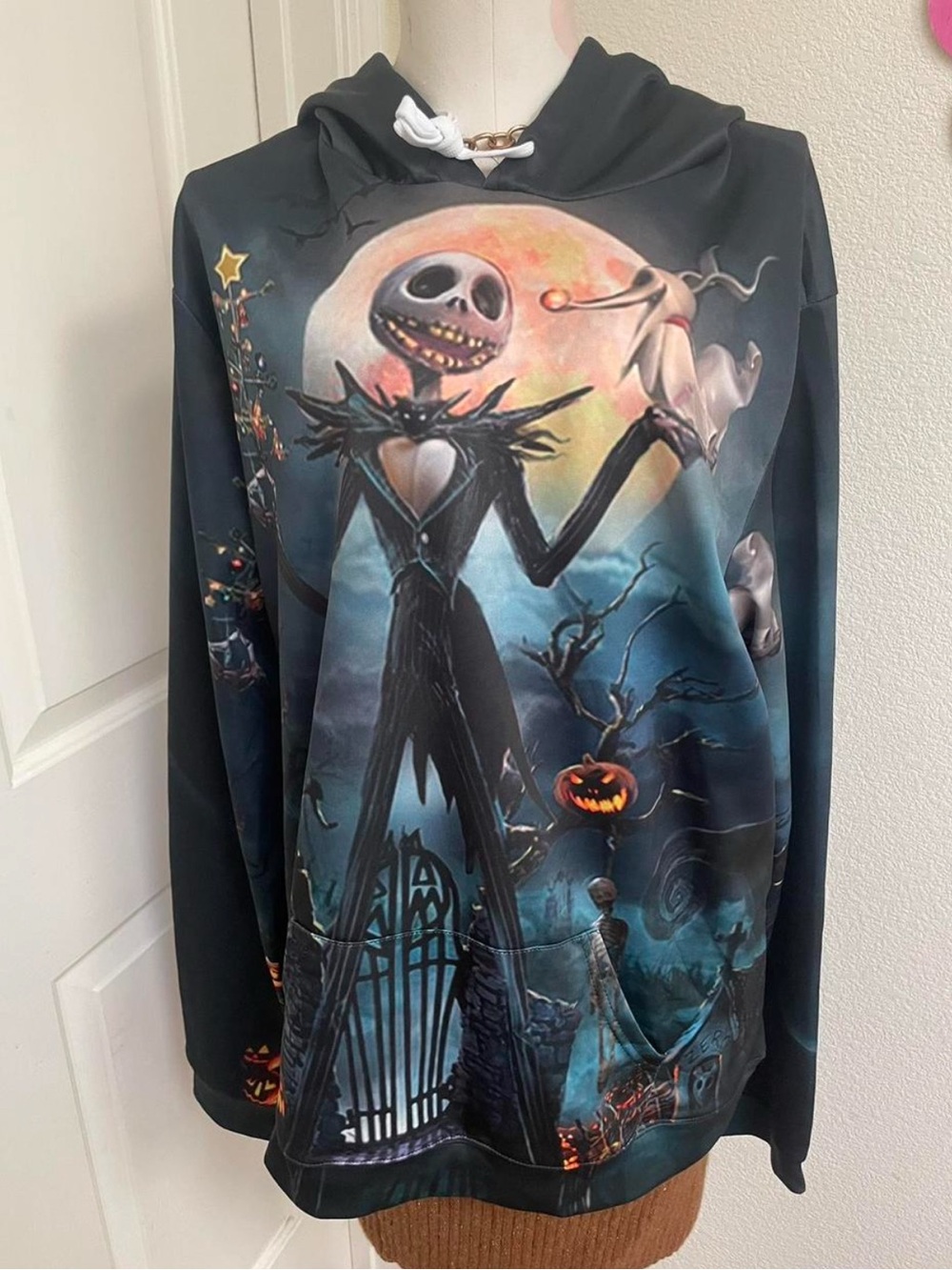 Nightmare Before Christmas Jack Skellington Hoodie - Black Blue